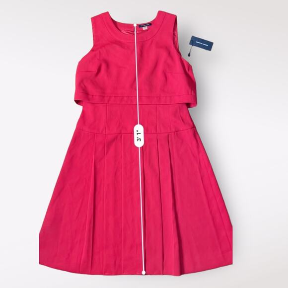 Tommy Hilfiger Red Pleated Mod Retro Style Knee Length Dress Size 10 - Picture 8 of 10